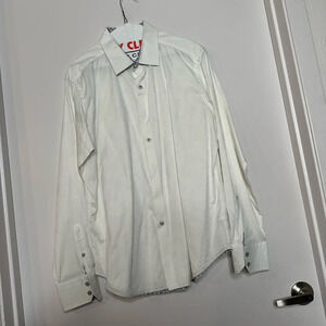 Robert Graham Men’s Large White Long Sleeve Classic Fit Dress Shirt (95%cotton)